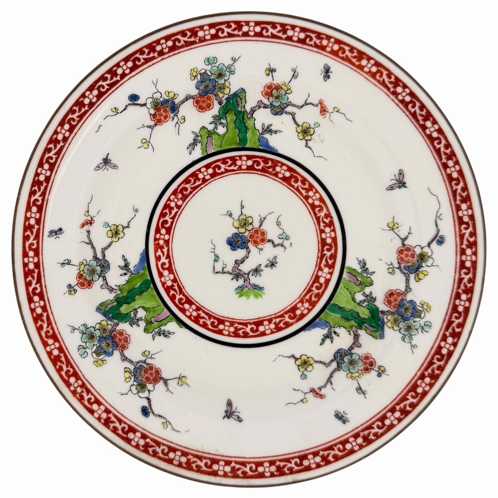 Wedgwood Ming Side Plate 7” Asian Floral Chinoiserie Cherry Blossom Red Scroll